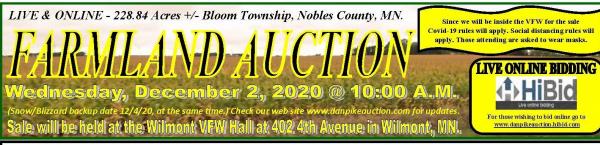 "SALE PENDING"  Live & On-Line 228.84 Acres Farmland Auction
