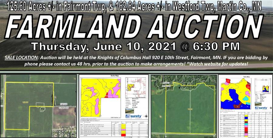 Silker Family - Multi-Parcel 288.24 Acre Martin County Farmland Auction