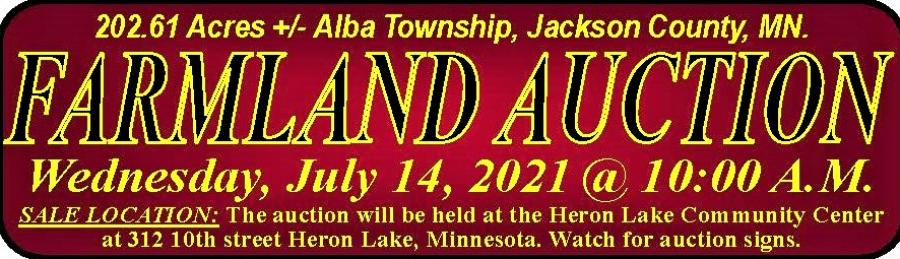 SOLETA FAMILY 202.61 ACRE FARMLAND AUCTION ALBA TOWNSHIP JACKSON COUNTY, MN