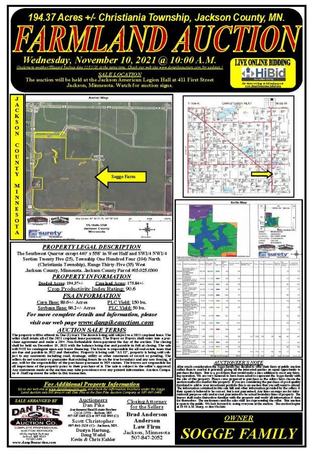 SOGGE FAMILY 194.37 ACRES