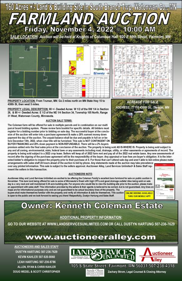Coleman Estate Building Site & Land Auction
