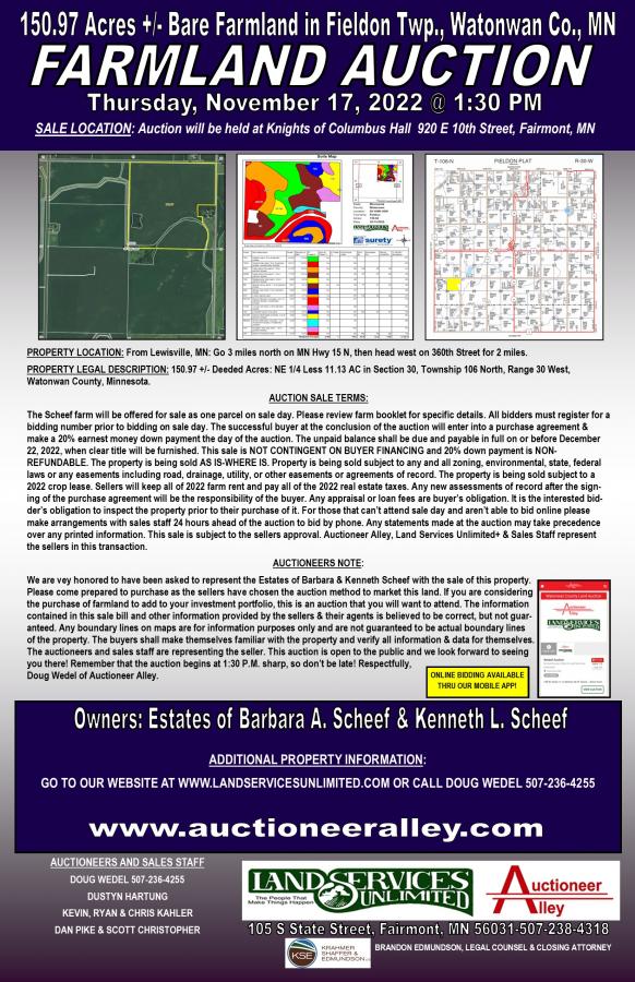 Estates of Barbara A. Scheef & Kenneth L. Scheef Land Auction
