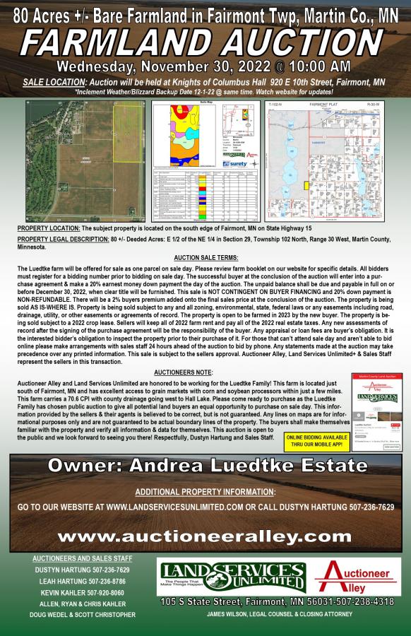 Andrea Luedtke Estate Farmland Auction