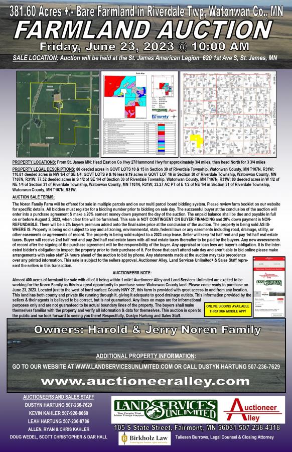 Harold & Jerry Noren Family Farmland Auction