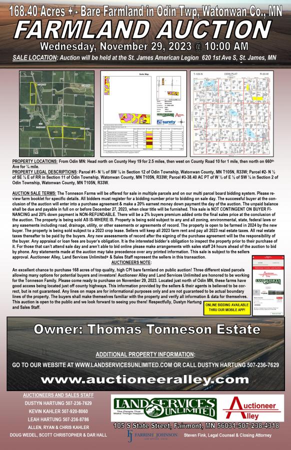 Thomas Tonneson Estate Farmland Auction