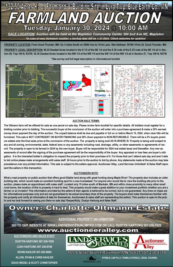 Charlotte Oltmann Estate Land Auction