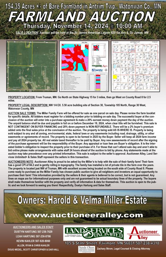 Harold & Velma Miller Estate Farmland Auction